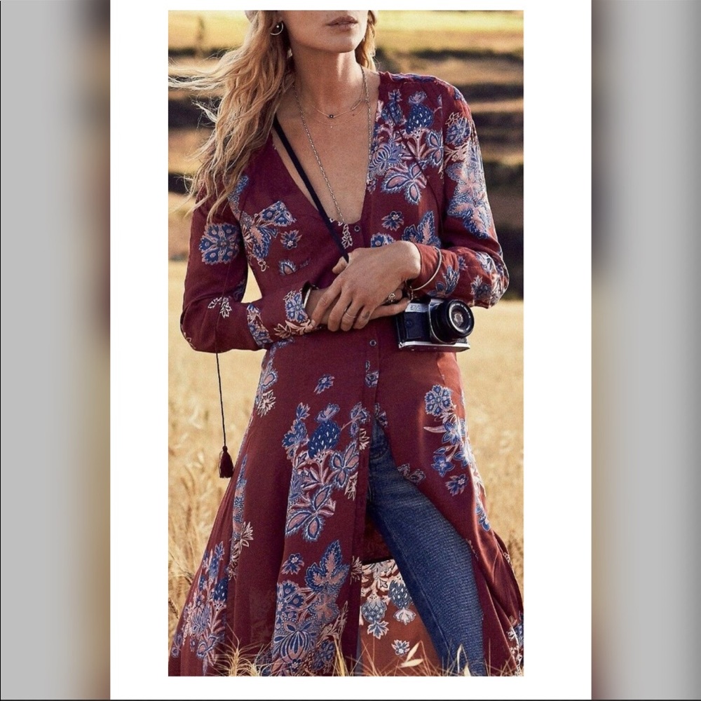 Free People Miranda Printed Midi Dress
